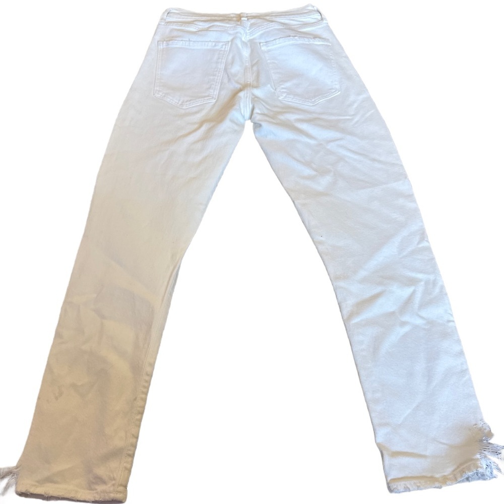 Agolde White Distressed Toni Mid-Rise Slim Jean NWOT 26 - Picture 2 of 5